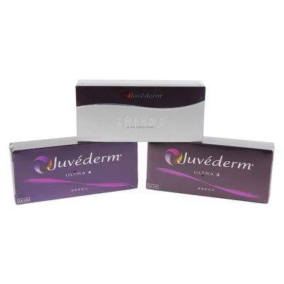 حشو الجلد المضاد للشيخوخة Juvederm 2 × 1ml تغليف مع Ultra3 Ultra4 حجم حمض الهيالورونيك الهشاشة