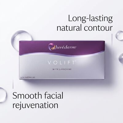 حجم 2 × 1 مل Juvederm Voluma Filler حشو وجه مضاد للشيخوخة لزيادة حجم الوجوه المتوسطة وتحسين ملامح الوجه