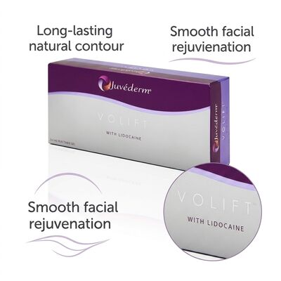 درجة حرارة الغرفة ظروف التخزين Juvederm حشوة جلدية حقن فرط الجلد DHL UPS FEDEX الشحن للمستحضرات التجميلية الطبية