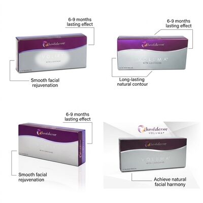 حتى 12-18 شهراً Juvederm Dermal Filler 1ml 2 حقن شحن DHL UPS FEDEX حل طويل الأمد لتحسين الوجه