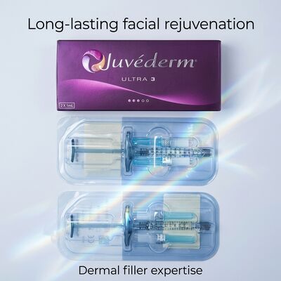 تركيبة جل Juvederm Dermal الحشو 2 مرات 1 مل من عمق الحقن تحت الجلد مناسب لتطبيقات التجميل الطبية