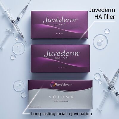 تركيبة جل Juvederm Dermal الحشو 2 مرات 1 مل من عمق الحقن تحت الجلد مناسب لتطبيقات التجميل الطبية