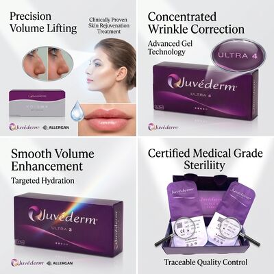 Juvederm Voluma Cheek Filler الحمض الهيالوروني المتقاطع الحامض الجلدي لرفع حجم وسط الوجه