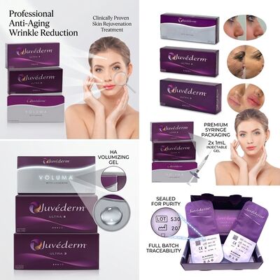 Juvederm Voluma Cheek Filler الحمض الهيالوروني المتقاطع الحامض الجلدي لرفع حجم وسط الوجه