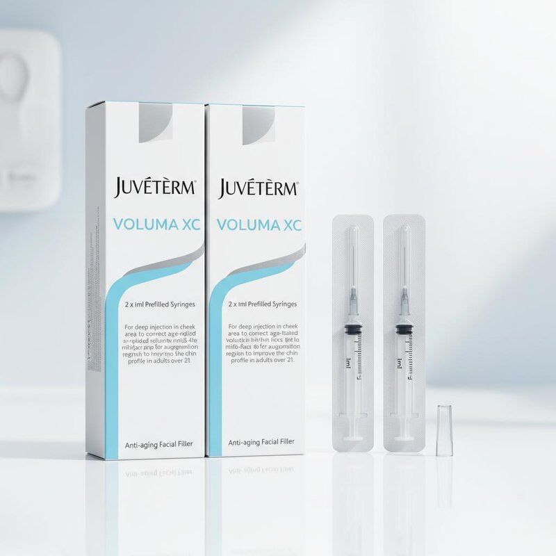 حجم 2 × 1 مل Juvederm Voluma Filler حشو وجه مضاد للشيخوخة لزيادة حجم الوجوه المتوسطة وتحسين ملامح الوجه
