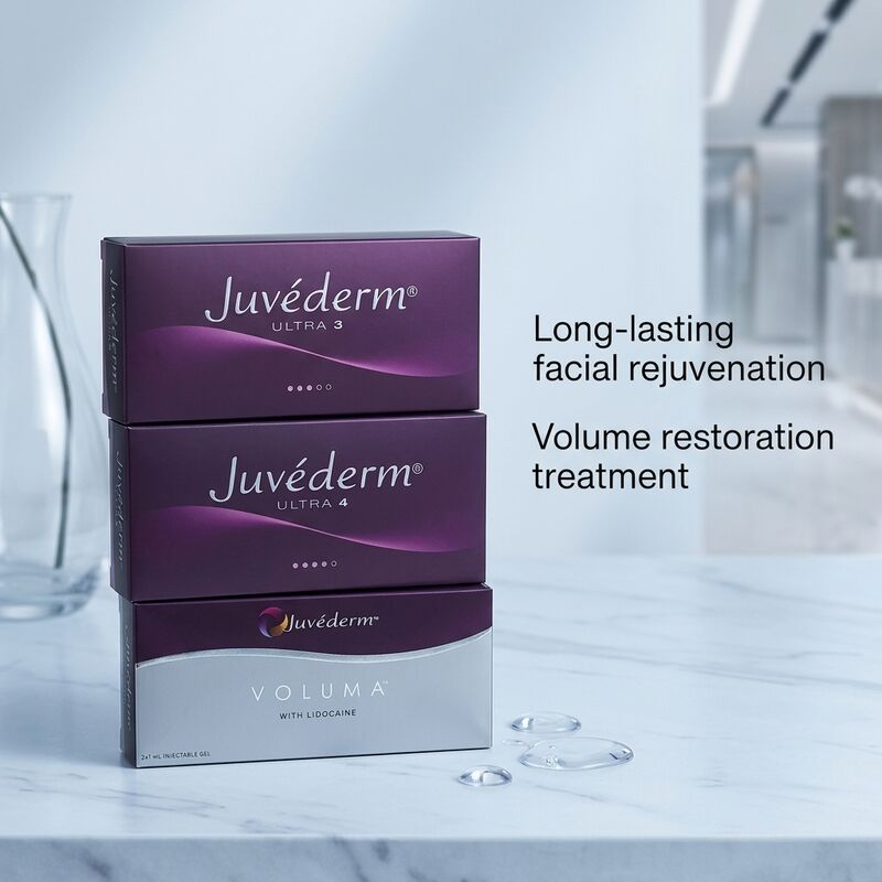 حجم 2 × 1 مل Juvederm Voluma Filler حشو وجه مضاد للشيخوخة لزيادة حجم الوجوه المتوسطة وتحسين ملامح الوجه